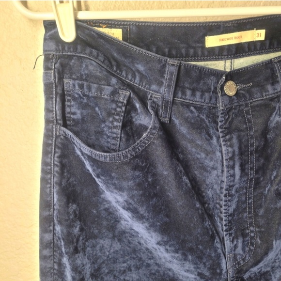 LEVI'S Premium Ribcage Bootcut Blue Velvet Flare Jeans - Picture 6 of 6